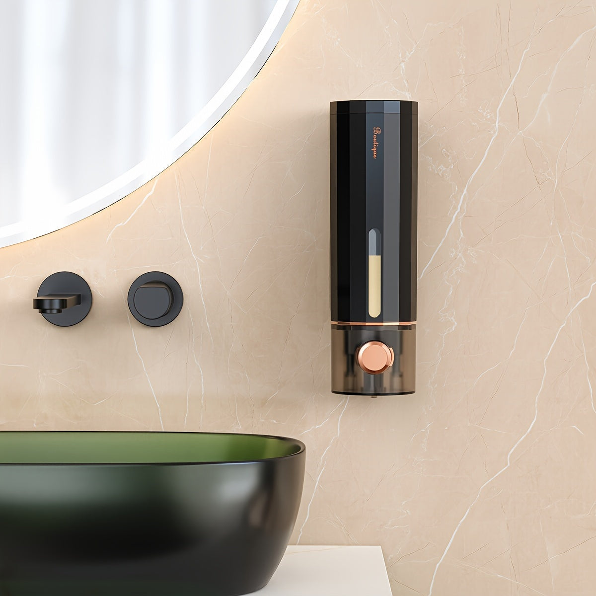Distributeur de savon mural noir polygone