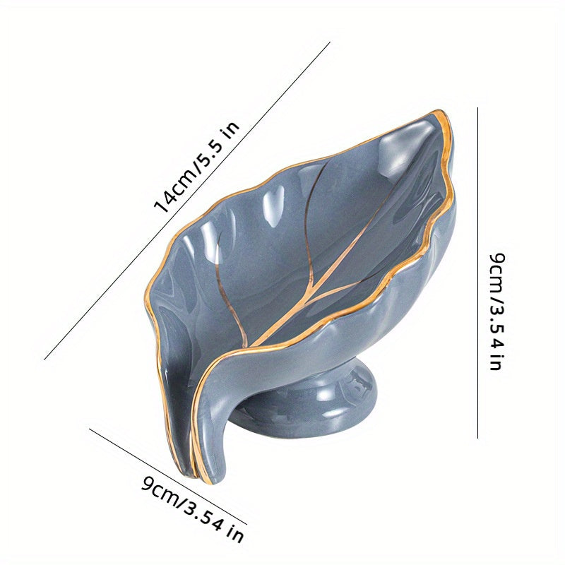 Dimensions des portes-savon céramique feuille