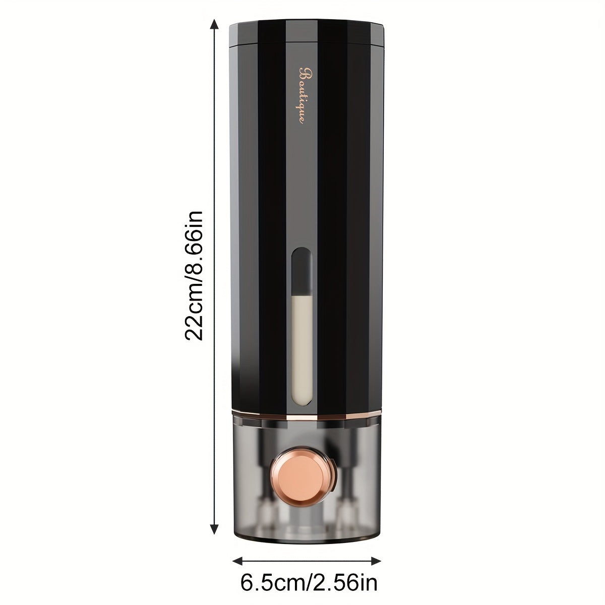 Distributeur de savon polygone, bouton-presse discret, contrôle facile du dosage