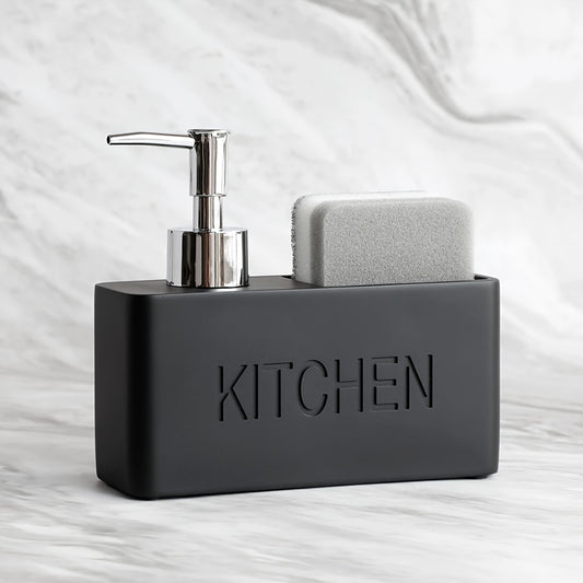 Distributeur de savon avec porte eponge noir