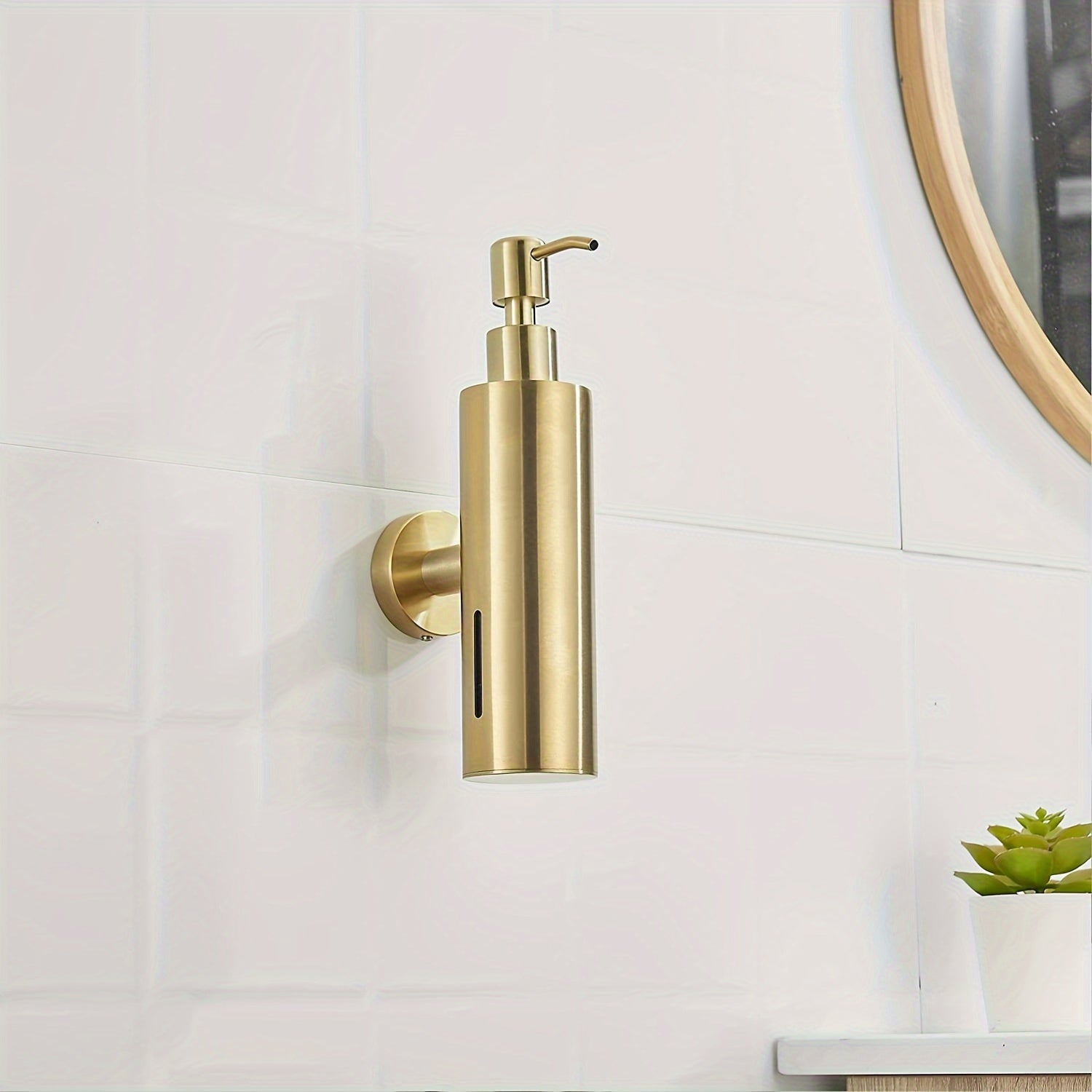 Distributeur mural or, robuste, élégant, pour salle de bain sophistiquée