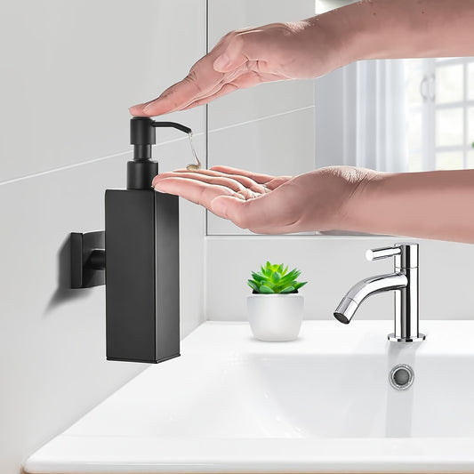 Distributeur de savon rectangulaire en acier inoxydable, robuste et durable