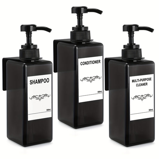 Distributeur de savon rectangulaire noir en forme bouteille