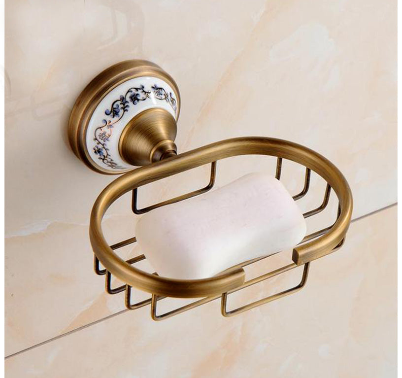 Porte savon mural style antique effet bronze