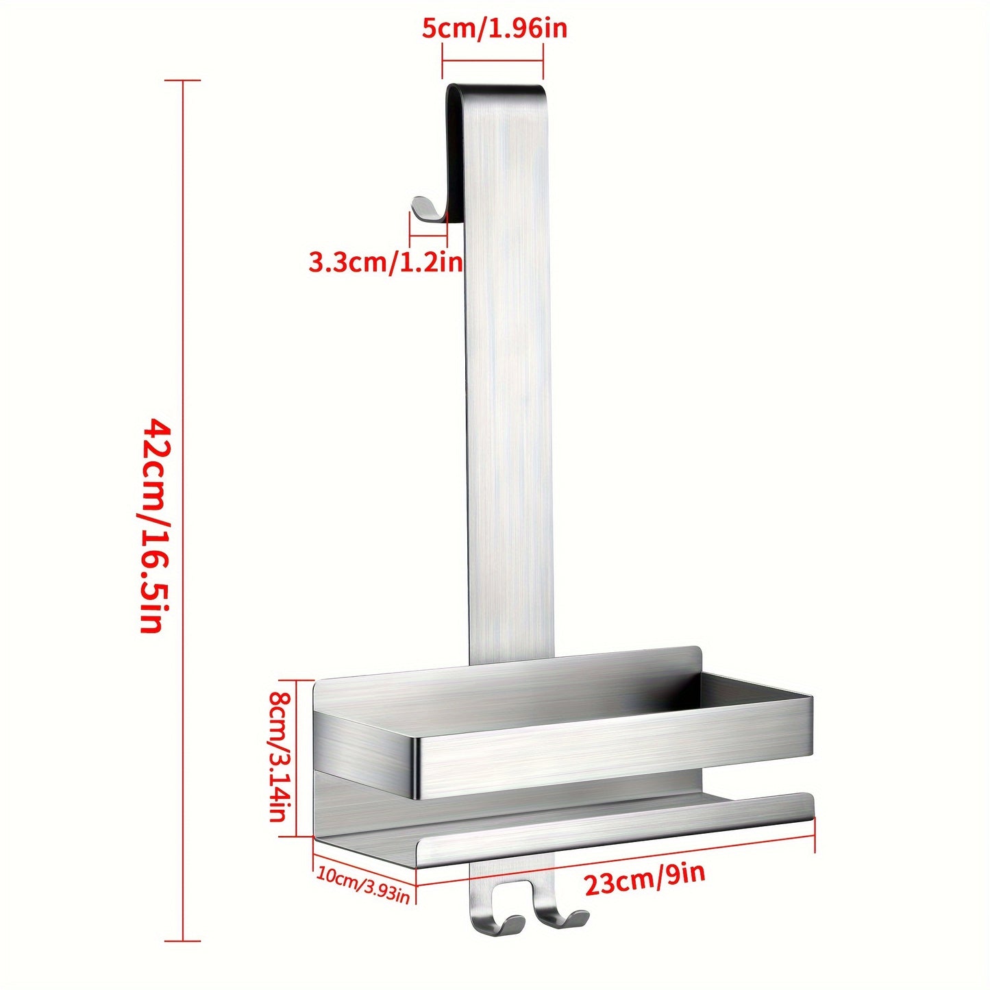 Dimension de l'étagère de douche métalisée