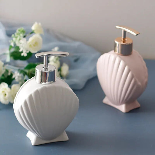 Distributeur de savon céramique coquillage