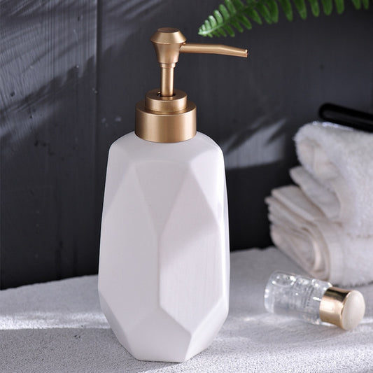 Distributeur de savon liquide céramique hexagonal