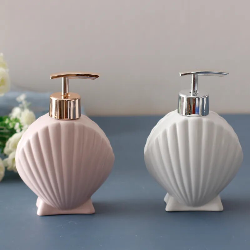 Distributeur de savon céramique coquillage