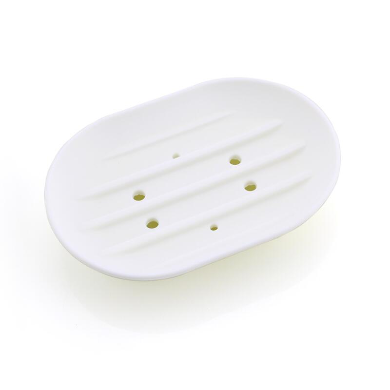 Porte savon silicone ovale blanc