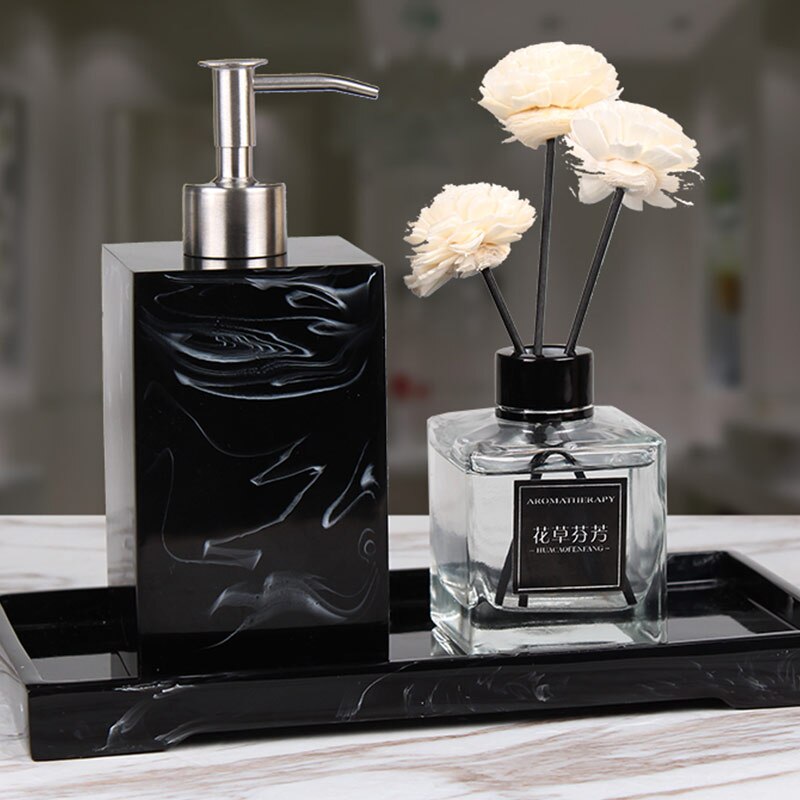 Distributeur de savon rectangle imitation marbre