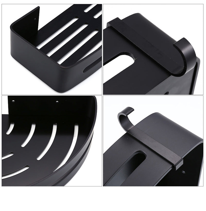 Etagère de douche noire en aluminium