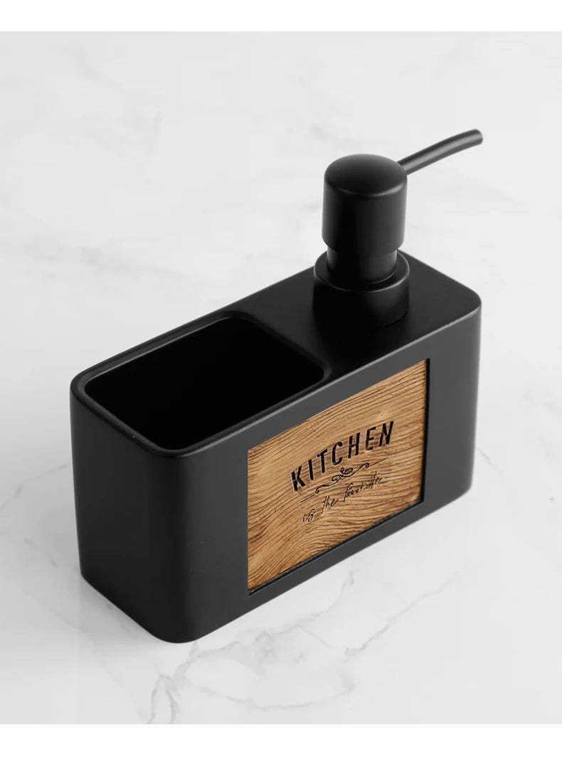 Porte éponge et distributeur de savon noir vide