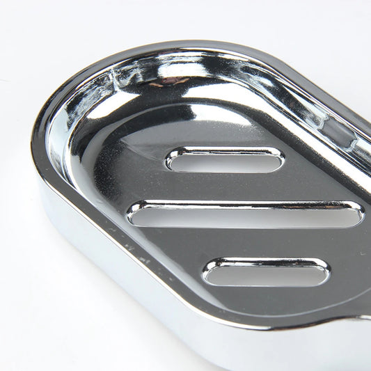 Porte savon de douche chromée avec zoom sur la matière