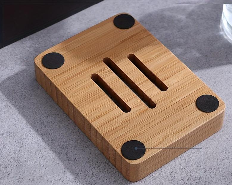 Porte savon en bois pour savon rond fixation