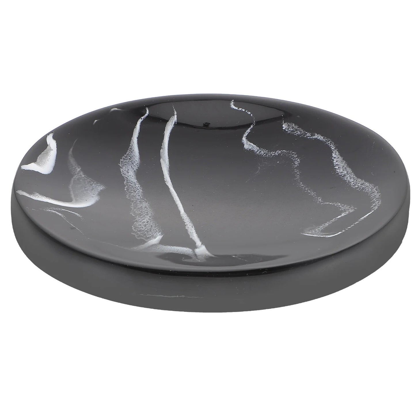 Porte savon effet marbre noir et blanc