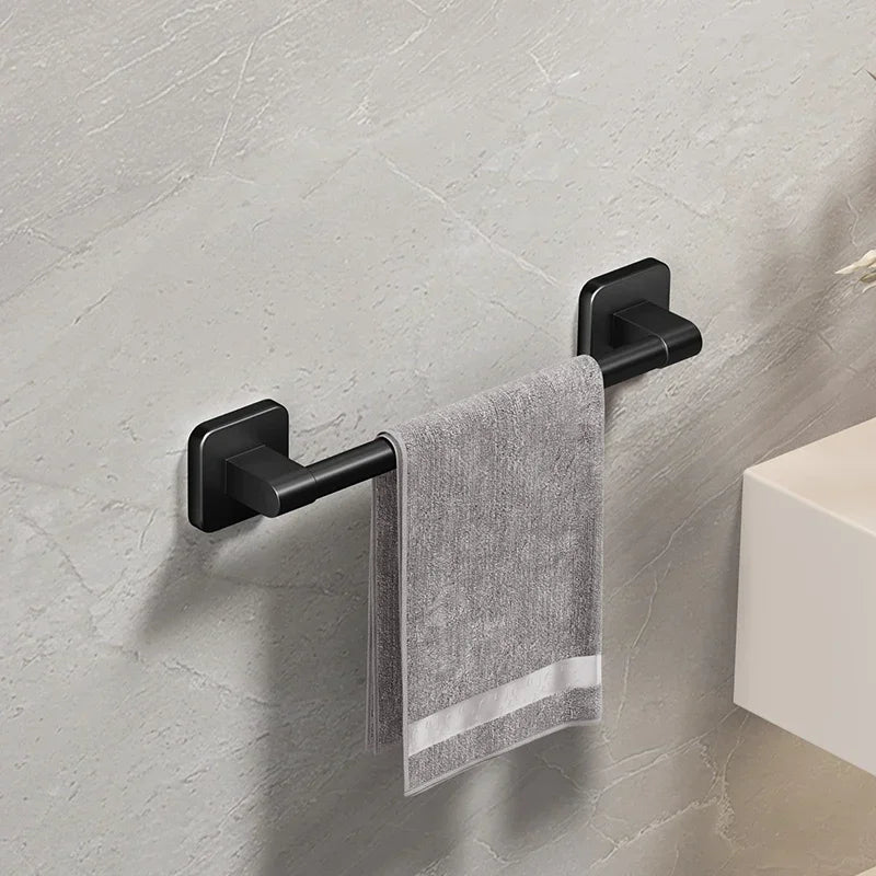 porte serviette mural sans percage noir pour salle de bain