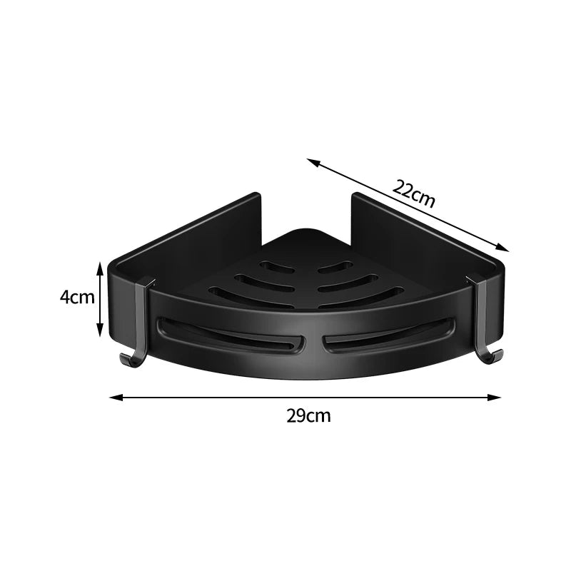 Etagère de douche en angle arrondie