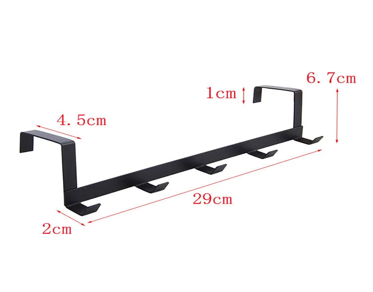 Porte-serviette pour porte salle de bain - 5 crochets