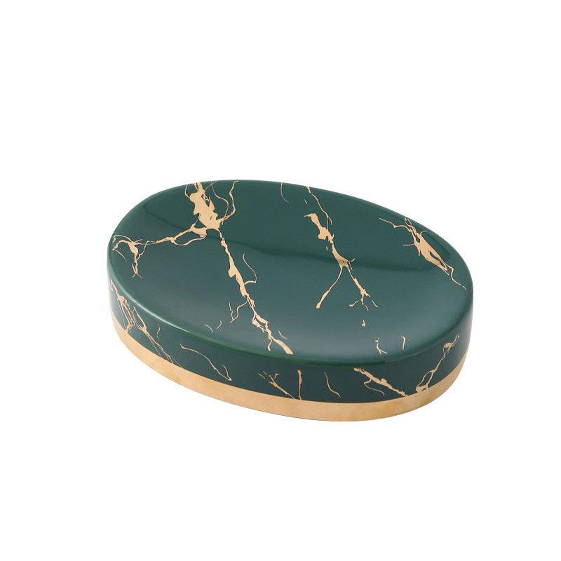Porte savon ovale brillant imitation marbre