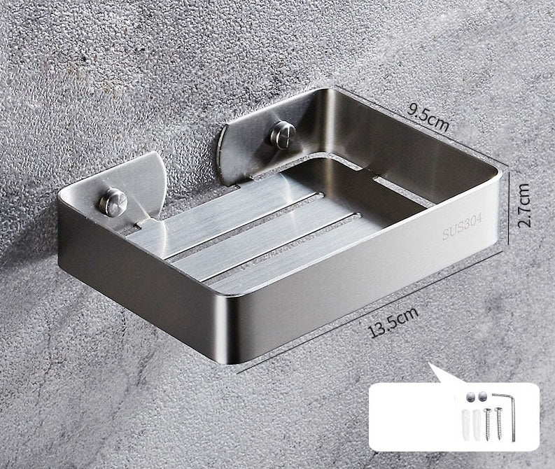 Porte savon mural inox avec rebord