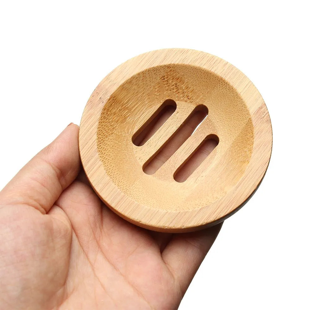 Porte Savon Bambou Rond Antidérapant