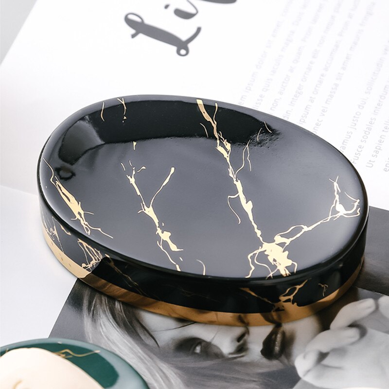 Porte Savon effet Marbre rond