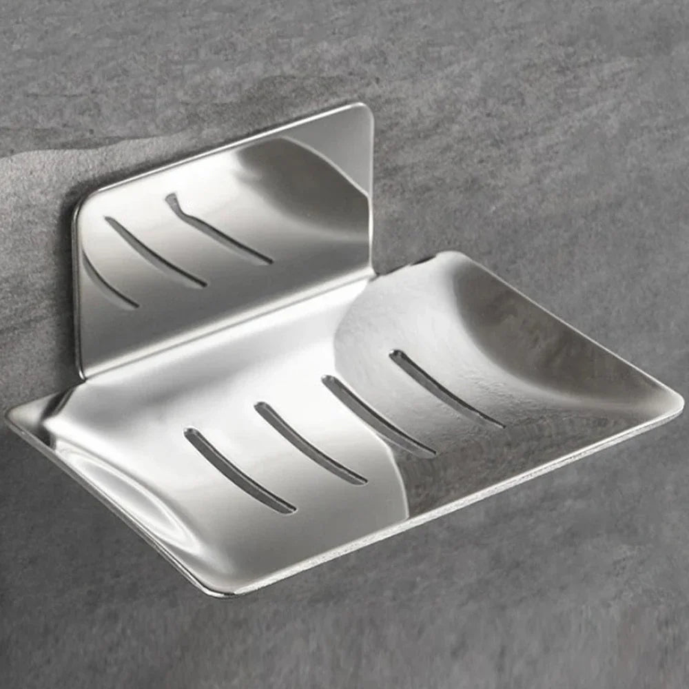 Porte savon pour douche mural de couleur gris en métal