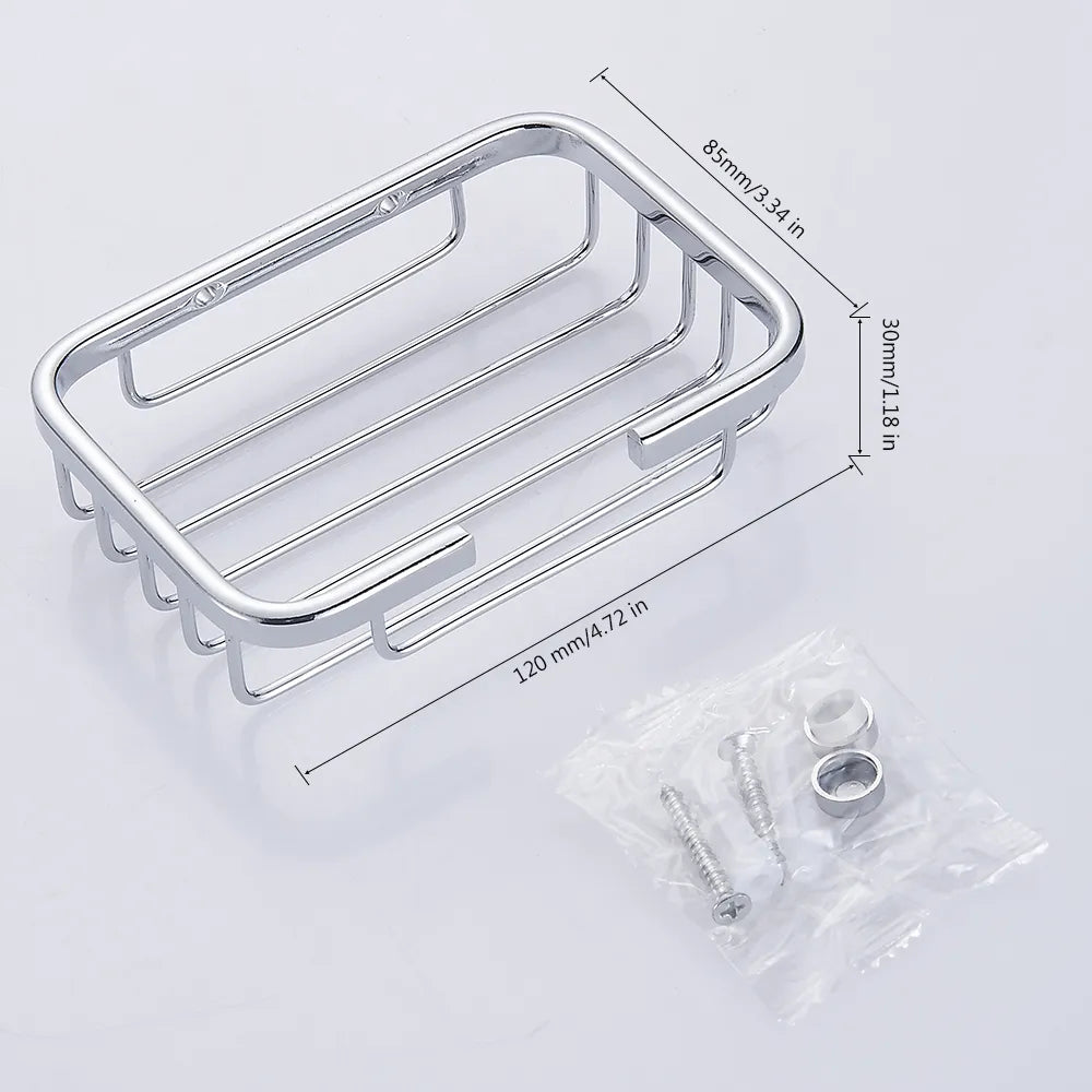 Porte savon douche mural grille inox