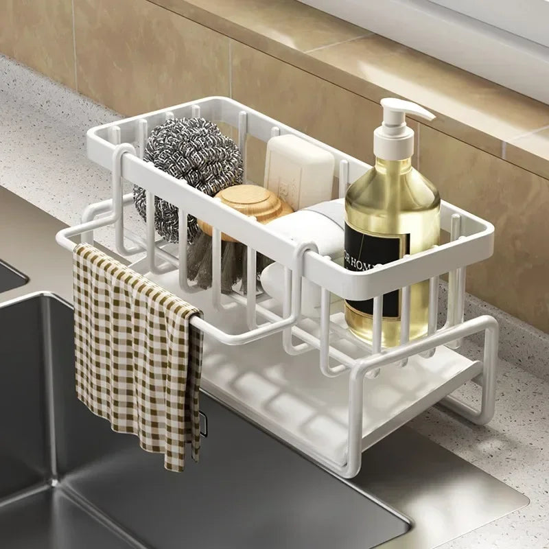 Porte savon et éponge pour évier - Rangement ustensiles