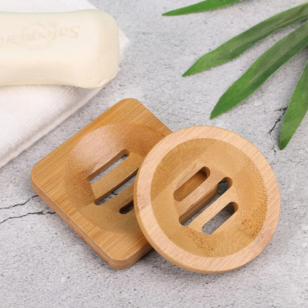 Porte Savon Bambou Rond Antidérapant