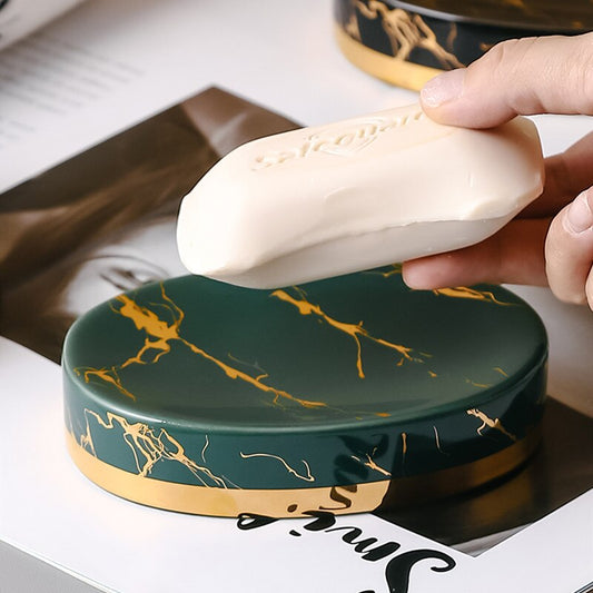 Porte Savon effet Marbre vert