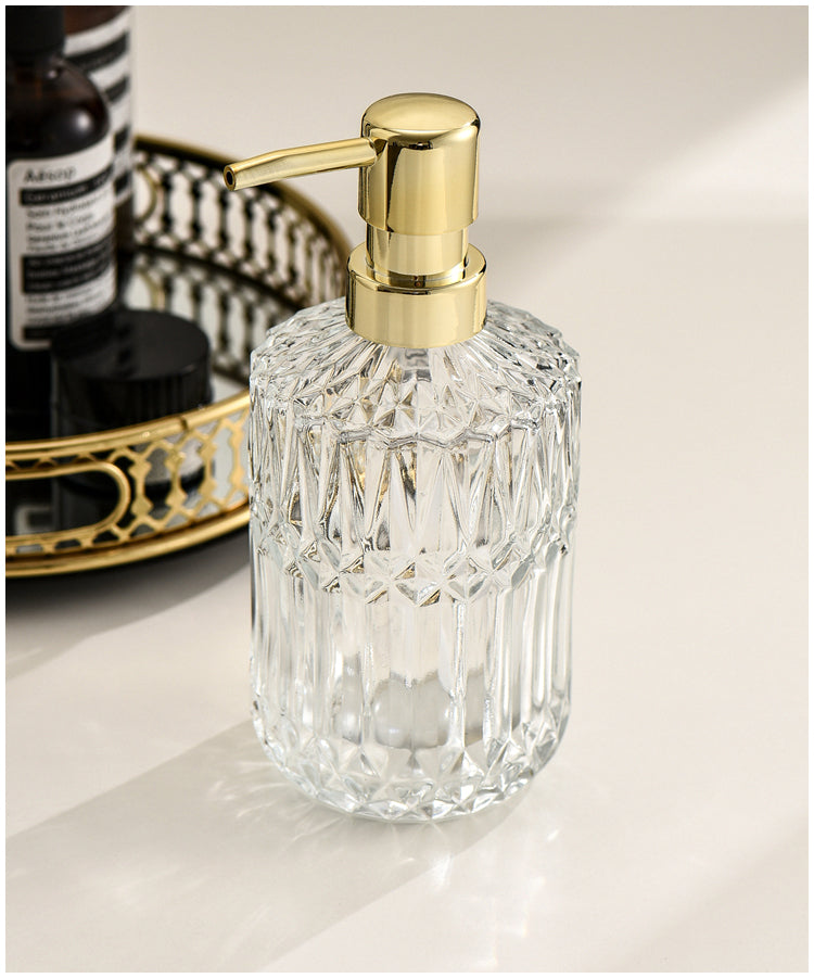 Distributeur de savon en verre vintage blanc