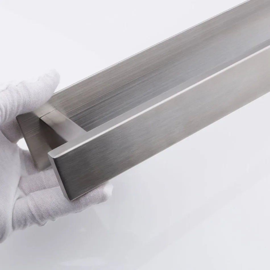 Porte serviette mural acier brossé gris moderne