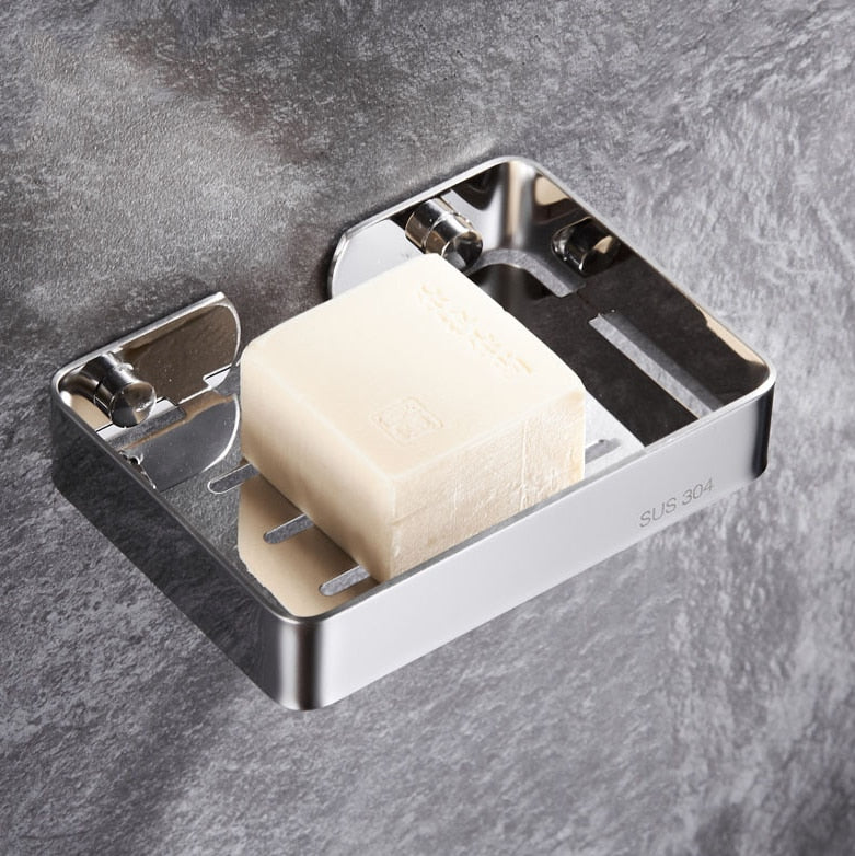 Porte savon mural en aluminium brillant