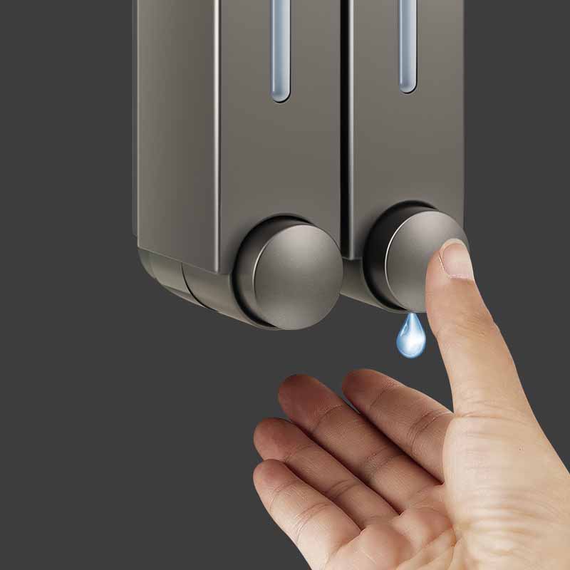 Distributeur de savon mural liquide double grand format