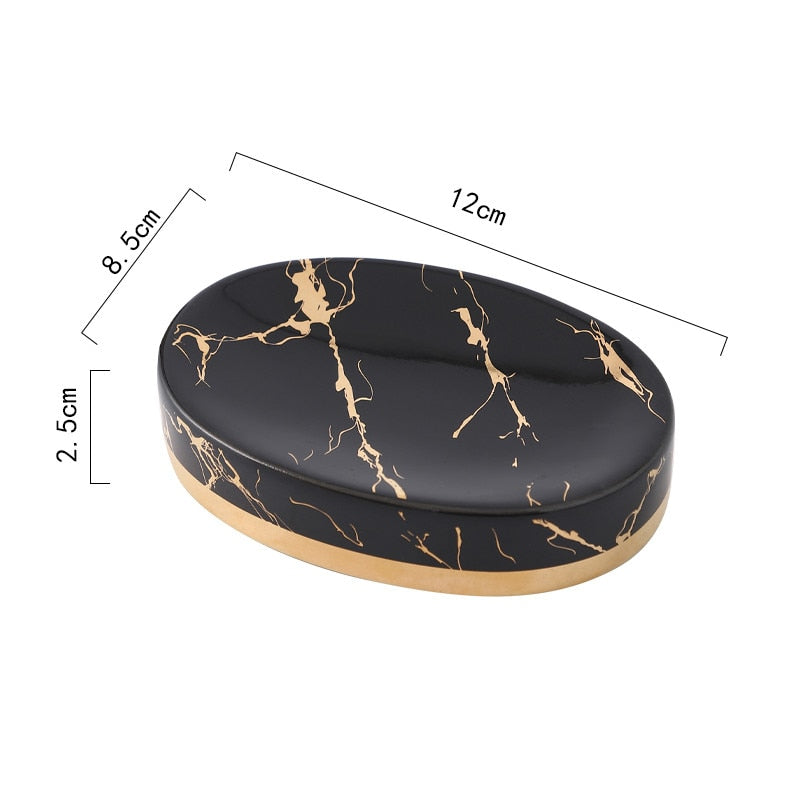 Porte Savon effet Marbre noir