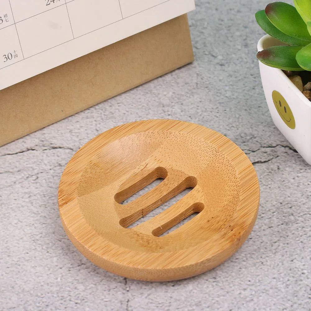 Porte Savon Bambou Rond Antidérapant