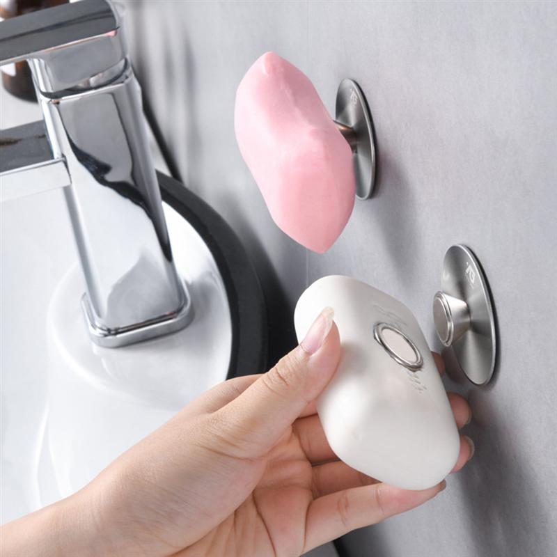 Porte savon aimanté rond avec fixation murale