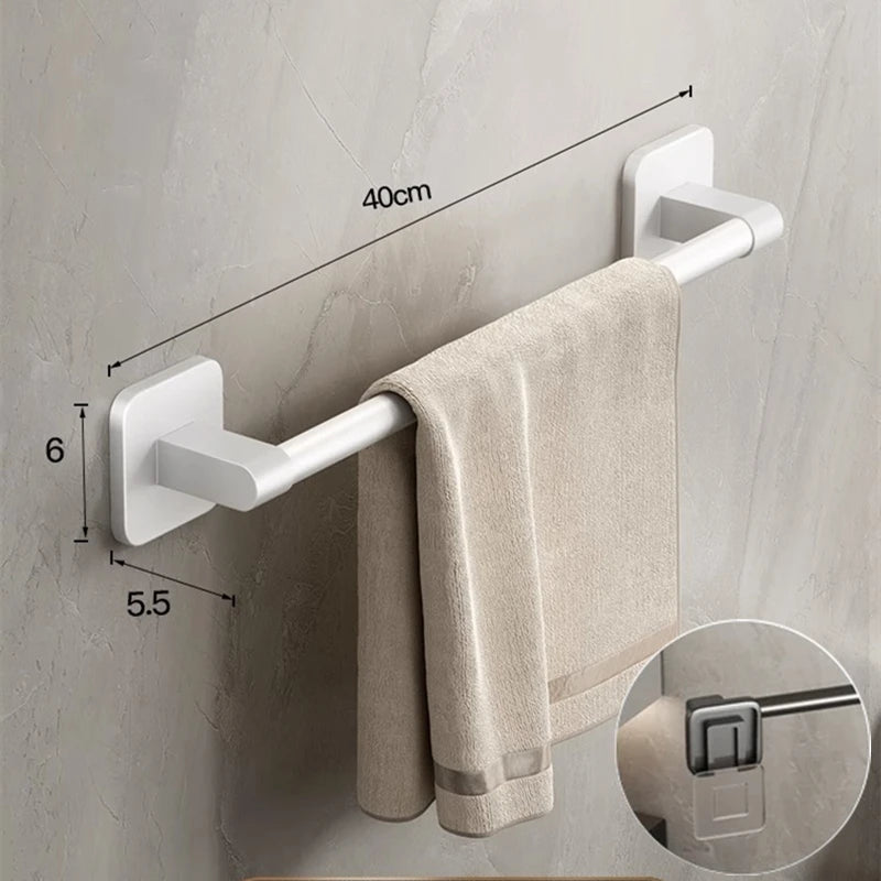 porte serviette blanc mural sans perçage 40 cm
