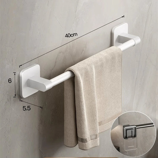 porte serviette blanc mural sans perçage 40 cm