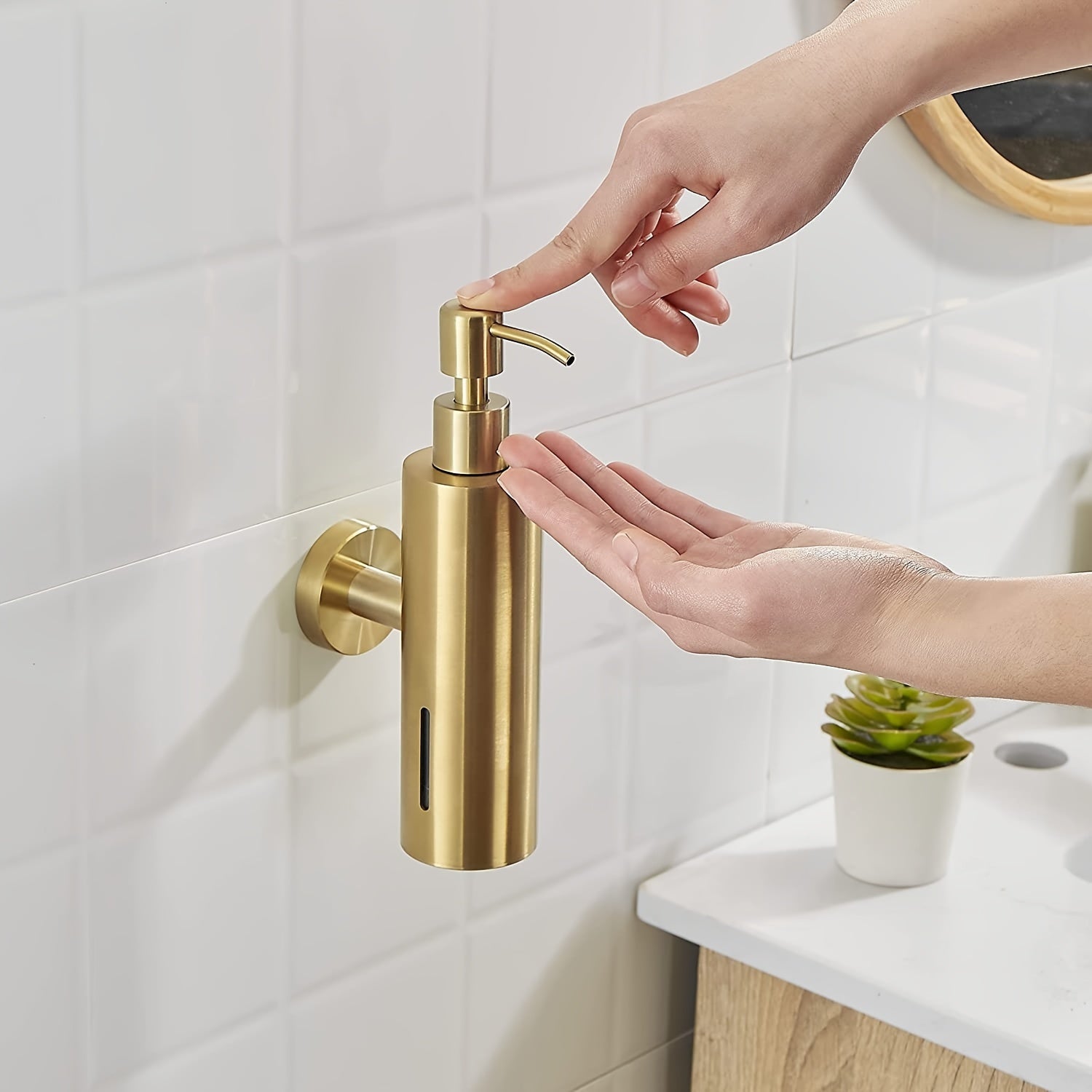 Distributeur en acier inoxydable doré, pratique, facile à installer