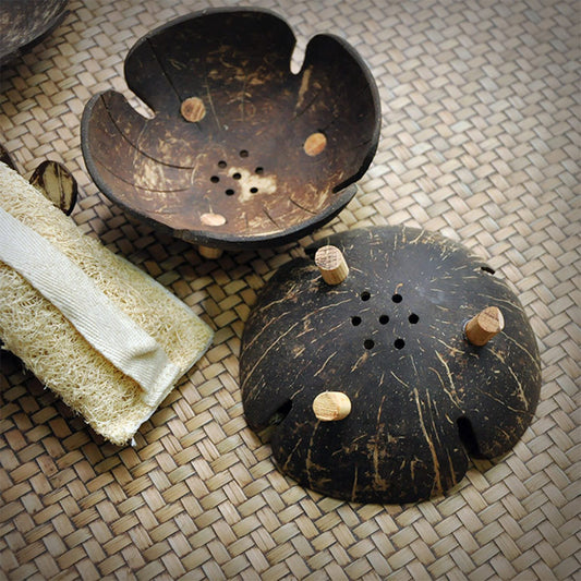 Porte Savon Noix de Coco Trèfle