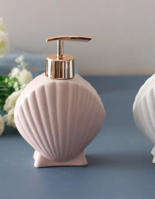 Distributeur de savon céramique coquillage