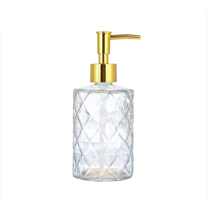 distributeur de savon verre transparent blanc