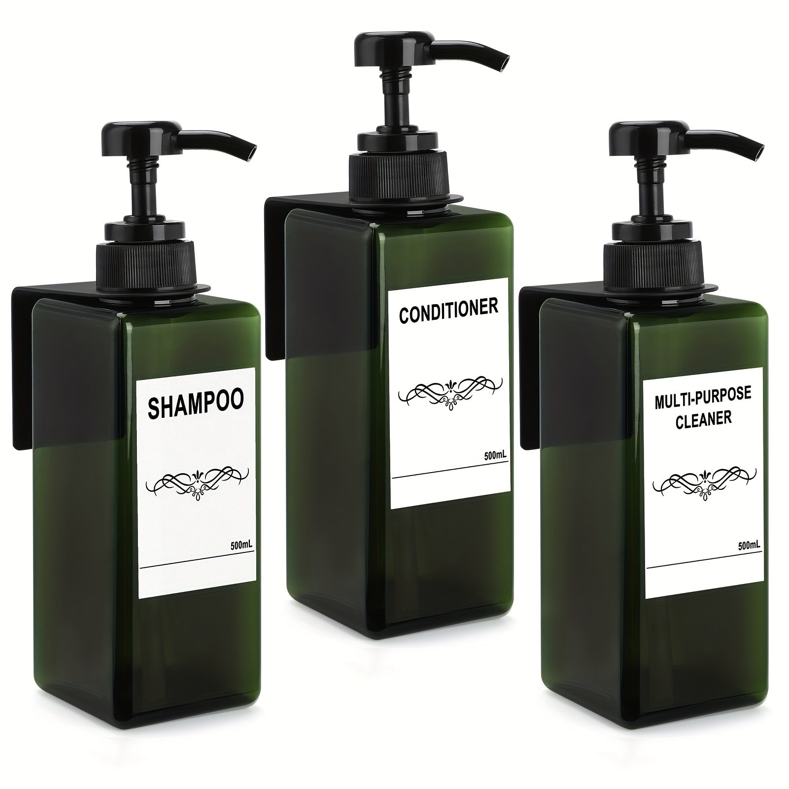 Distributeur de savon rectangulaire vert en forme bouteille