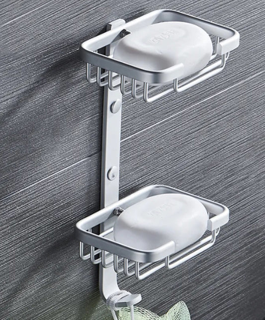 Porte savon mural aluminium double support vertical