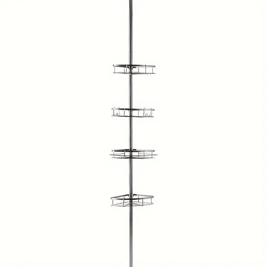 Etagere de douche en angle multi étages gris métal