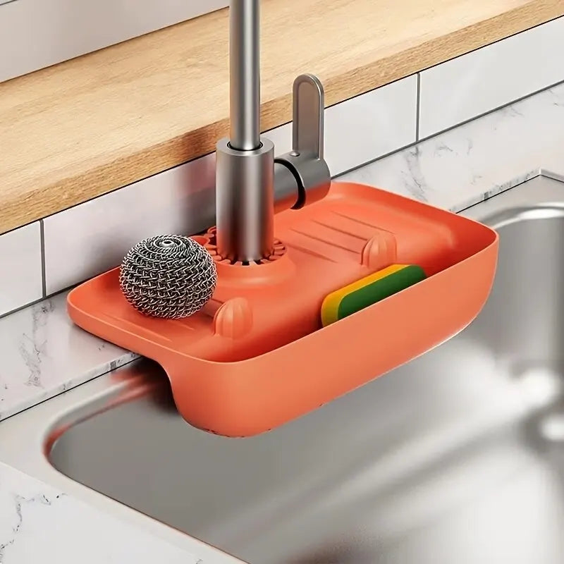 Egouttoir pour éponge en silicone avec trou d'évacuation d'eau