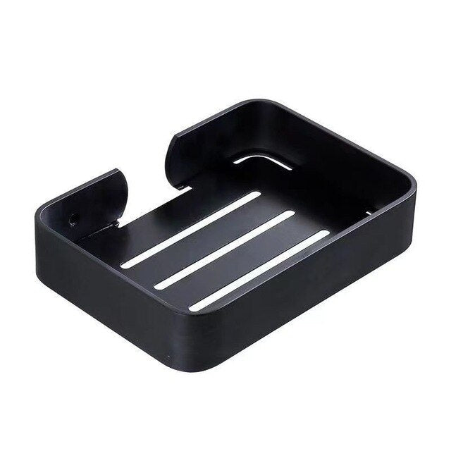 Porte savon mural en aluminium noir