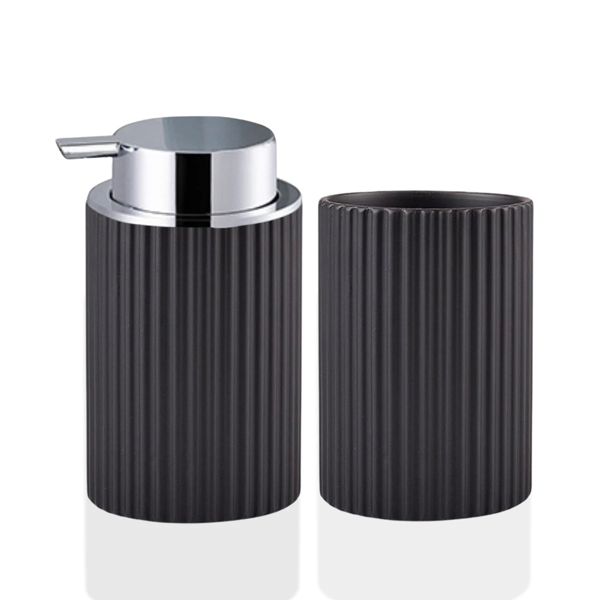 Set salle de bain moderne noir argent
